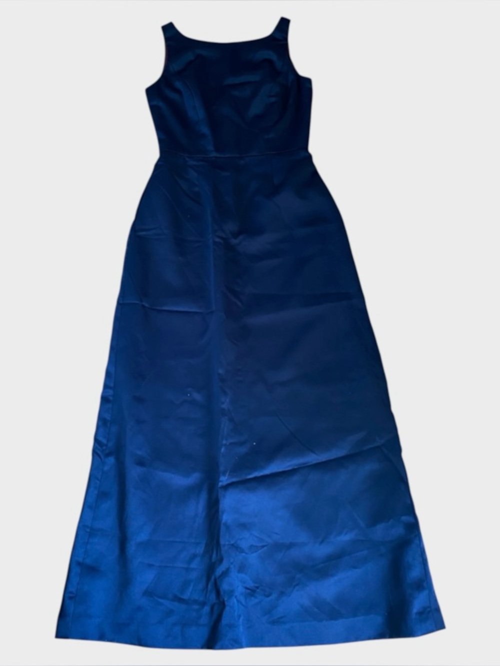 AFTER SIX Formal Floor Length Satin Dark Blue Evening Prom Bridal Party Dress 10